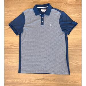 An original penguin by munsingwear blue & white geo jaquard polo size Large